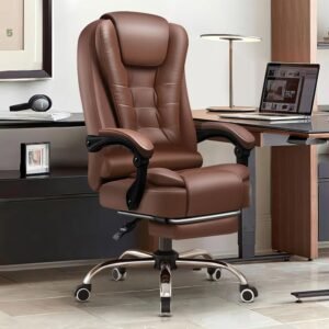 brown leather chair