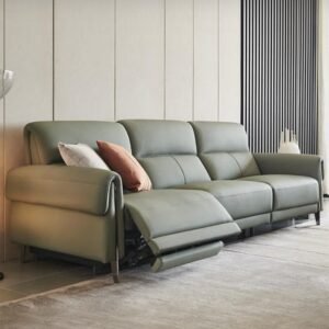 black leather sofa