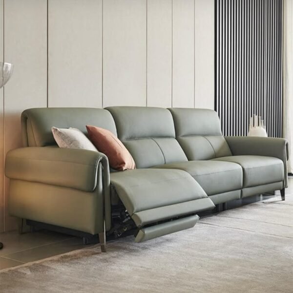 black leather sofa